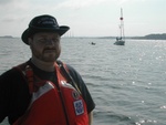 Doug on lookout at the Huntswim event